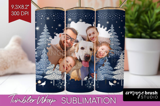 Christmas Photo Tumbler PNG - Nordic Picture Tumbler Wrap Sublimation OrangeBrushStudio 