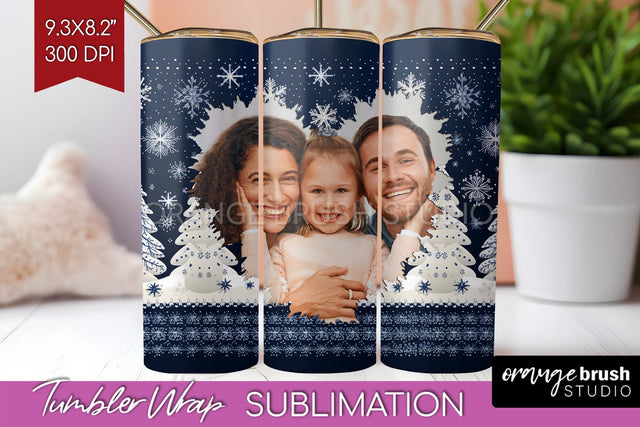 Christmas Photo Tumbler PNG - Nordic Picture Tumbler Wrap Sublimation OrangeBrushStudio 