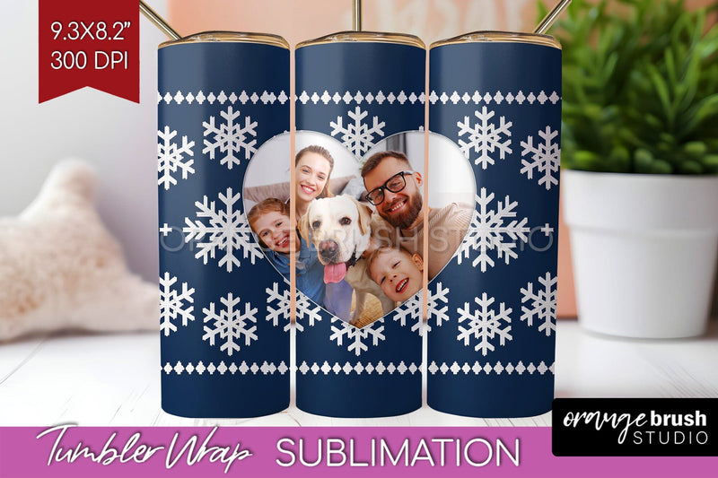 Christmas Photo Tumbler PNG - Nordic Picture Tumbler Wrap Sublimation OrangeBrushStudio 
