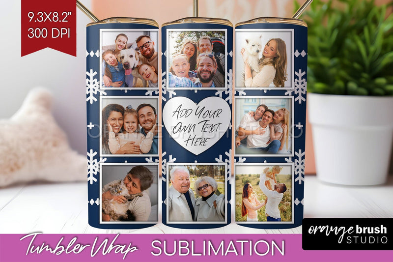 Christmas Photo Tumbler PNG - Nordic Picture Tumbler Wrap Sublimation OrangeBrushStudio 