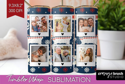 Christmas Photo Tumbler PNG - Nordic Picture Tumbler Wrap Sublimation OrangeBrushStudio 