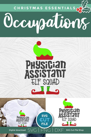 Christmas Physician Assistant Elf Squad svg SVG SVG Cut File 
