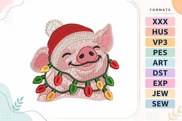 Christmas Pig Embroidery Designs For Machine Embroidery/Applique DESIGNS sg embroidery 