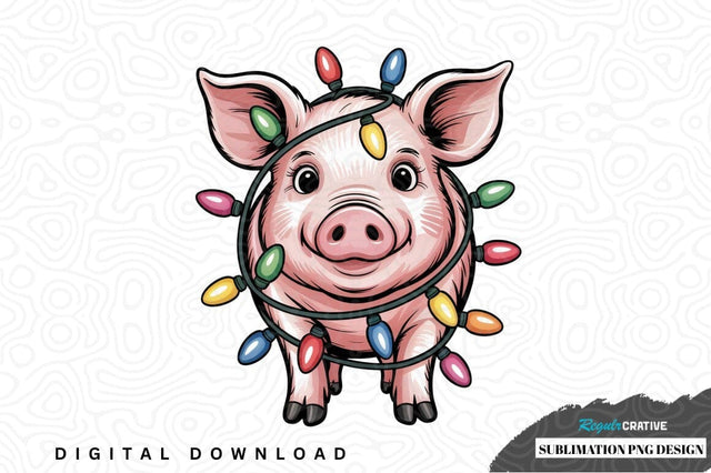 Christmas pig sublimation png design Sublimation Regulrcrative 