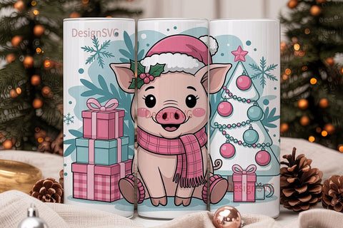 Christmas Piglet 20oz Tumbler Wrap Sublimation DesignSVG 