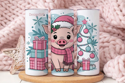 Christmas Piglet 20oz Tumbler Wrap Sublimation DesignSVG 
