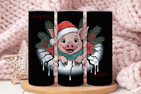 Christmas Piglet 20oz Tumbler Wrap Sublimation DesignSVG 