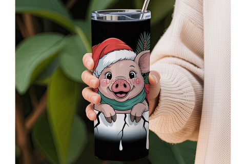 Christmas Piglet 20oz Tumbler Wrap Sublimation DesignSVG 