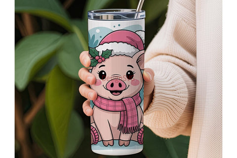 Christmas Piglet 20oz Tumbler Wrap Sublimation DesignSVG 