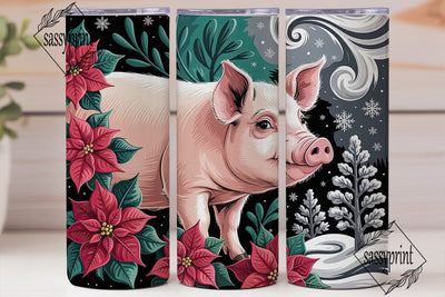 Christmas Piglet 20oz Tumbler Wrap Sublimation sassyprint 