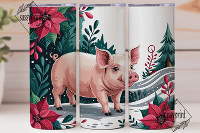 Christmas Piglet 20oz Tumbler Wrap Sublimation sassyprint 