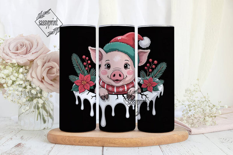 Christmas Piglet 20oz Tumbler Wrap Sublimation sassyprint 