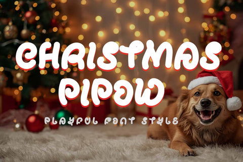 Christmas Pipow Font Prasetya Letter 