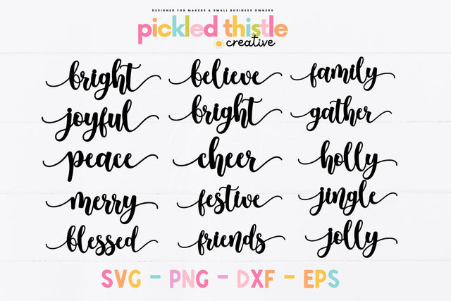 Christmas Place Setting SVG Bundles Sublimation Pickled Thistle Creative 