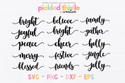 Christmas Place Setting SVG Bundles Sublimation Pickled Thistle Creative 