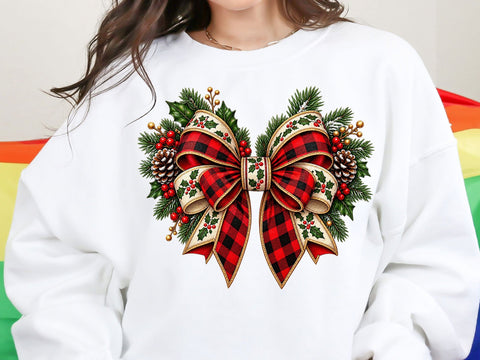 Christmas Plaid Bow Clipart PNG File SVG artprintfile 