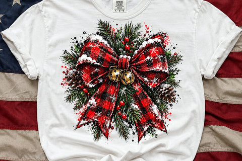 Christmas Plaid Bow Sublimation PNG SVG DesignDestine 