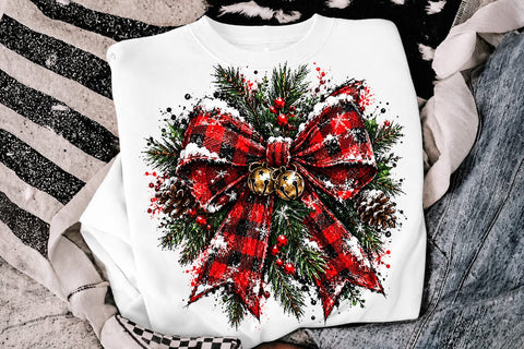 Christmas Plaid Bow Sublimation PNG SVG DesignDestine 