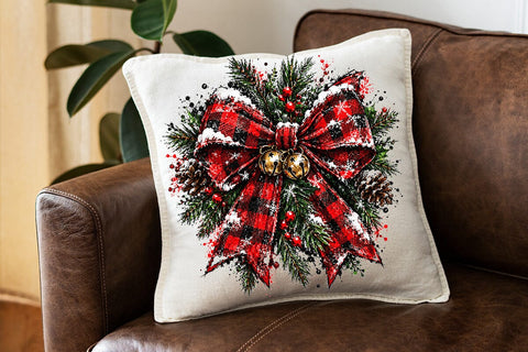 Christmas Plaid Bow Sublimation PNG SVG DesignDestine 