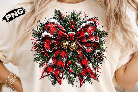 Christmas Plaid Bow Sublimation PNG SVG DesignDestine 