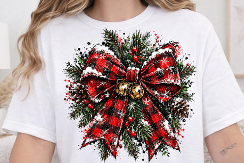 Christmas Plaid Bow Sublimation PNG SVG DesignDestine 