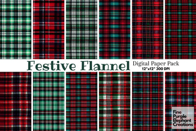 Christmas Plaid Fabric Texture Gingham Digital Pattern Fine Purple Elephant Creations 