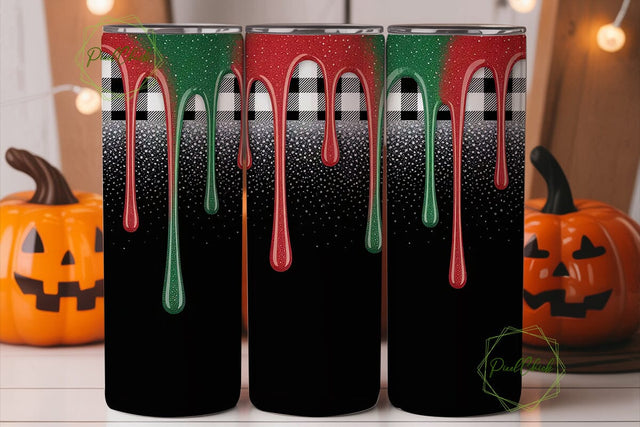 Christmas Plaid Glitter 20oz Tumbler Sublimation PixelChick 