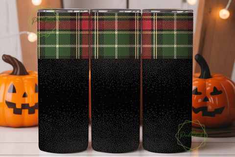 Christmas Plaid Glitter 20oz Tumbler Sublimation PixelChick 