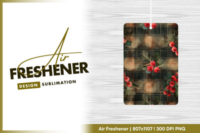 Christmas plaid pattern with holly and berries Sublimation Regulrcrative 