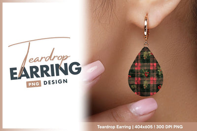 Christmas plaid pattern with holly and berries Sublimation Regulrcrative 