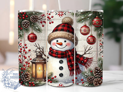 Christmas Plaid Snowman 20oz Tumbler, Christmas Plaid, Plaid Snowman, Christmas Snowman, Snowman Tumbler, Plaid Tumbler, 20oz Tumbler Wrap, Plaid Snowman PNG Sublimation ToriDesigns 