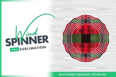 Christmas plaid texture wind spinner round png Sublimation Regulrcrative 