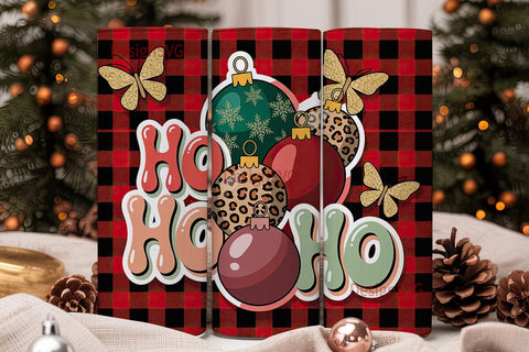Christmas Plaid Tumbler Wrap 20oz Sublimation DesignSVG 