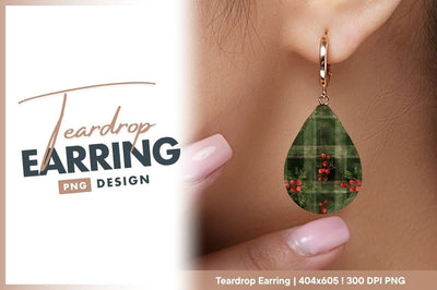 Christmas plaid with berries and pine branches Sublimation Regulrcrative 