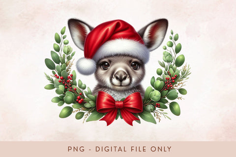 Christmas PNG - Cute Kangaroo Clipart Sublimation Design Sublimation BijouBay 