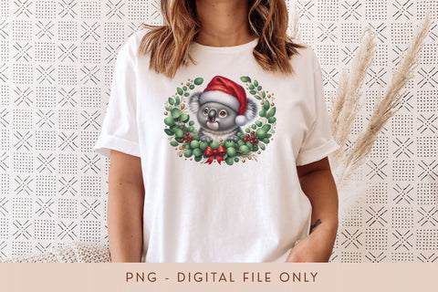 Christmas PNG - Cute Koala Clipart Sublimation Design Sublimation BijouBay 
