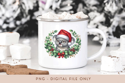 Christmas PNG - Cute Koala Clipart Sublimation Design Sublimation BijouBay 
