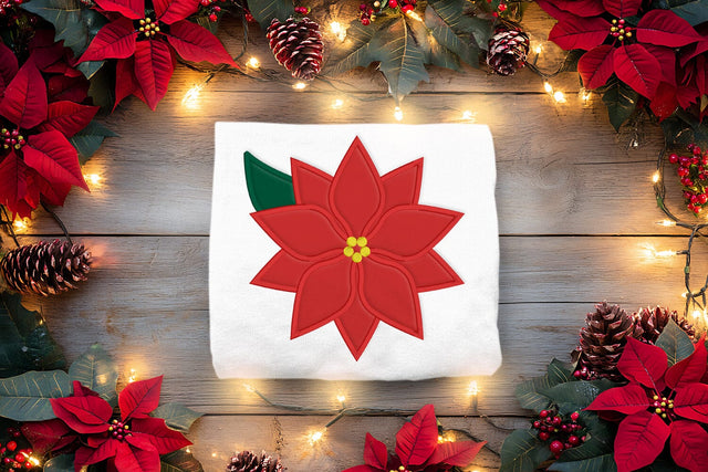 Christmas Poinsettia Applique Embroidery Embroidery/Applique DESIGNS Designed by Geeks 