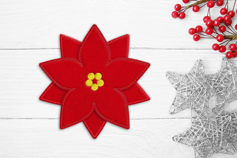 Christmas Poinsettia Layered ITH Feltie Applique Embroidery Embroidery/Applique DESIGNS Risa Rocks It 