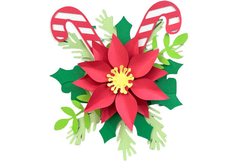 Christmas Poinsettia Layered Ornament, Poinsettia Engraved Laser SVG File SVG Crafting With Brenna 