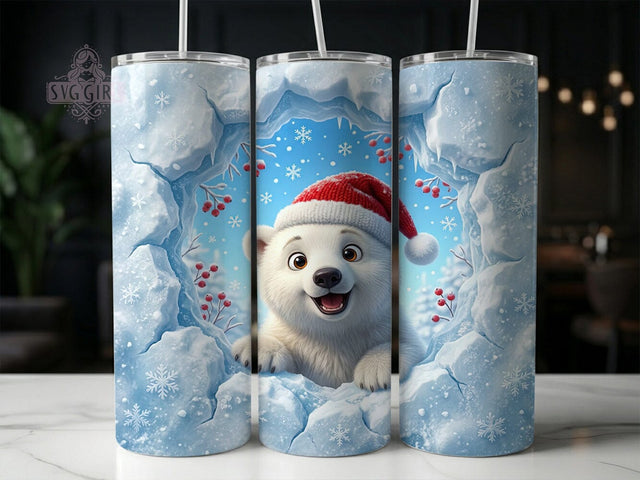 Christmas Polar Bear 20oz Tumbler, Christmas Polar Bear, Polar Bear Tumbler, Christmas Bear PNG, Polar Bear PNG, Winter Polar Bear, Polar Bear Wrap, 20oz Tumbler Wrap Sublimation SvggirlplusArt 