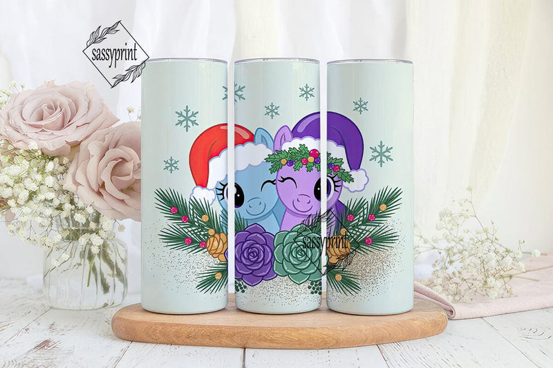 Christmas Pony Tumbler Wrap Sublimation sassyprint 