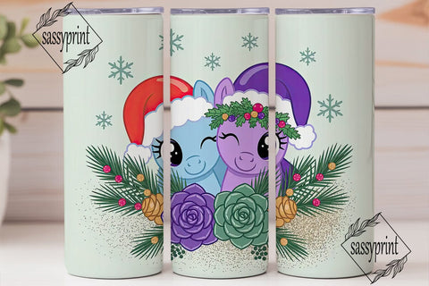 Christmas Pony Tumbler Wrap Sublimation sassyprint 
