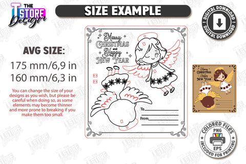 Christmas Pop-Out Cards Laser Cut Bundle | Greeting Cards | 3D Christmas Ornaments | Xmas Characters | CNC Files SVG The T Store Design 