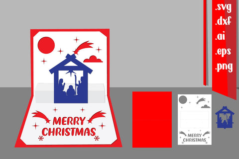 Christmas Pop-Up Card, 3D Christmas Card SVG zafrans studio 