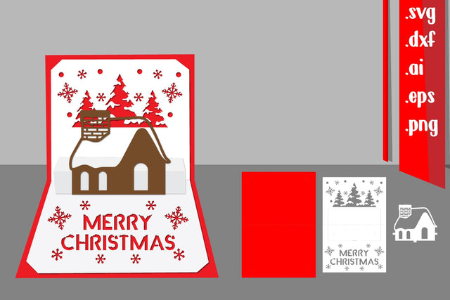 Christmas Pop-Up Card, 3D Christmas Card SVG zafrans studio 