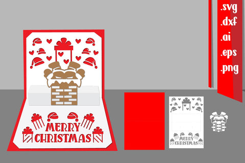 Christmas Pop-Up Card, 3D Christmas Card SVG zafrans studio 