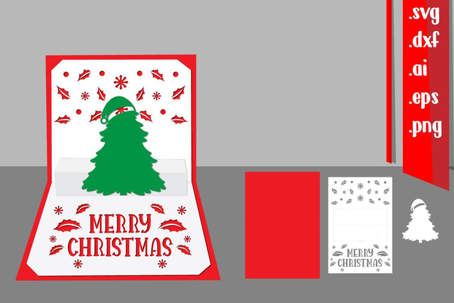 Christmas Pop-Up Card, 3D Christmas Card SVG zafrans studio 