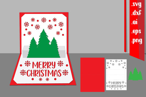 Christmas Pop-Up Card, 3D Christmas Card SVG zafrans studio 