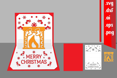 Christmas Pop-Up Card, 3D Christmas Card SVG zafrans studio 